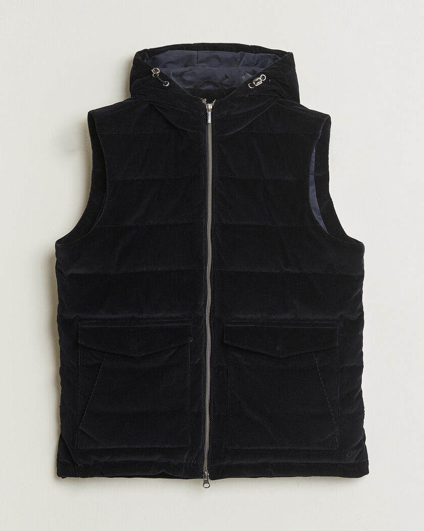 Pre-owned Stenströms Hooded Corduroy Vest Navy M – Blå