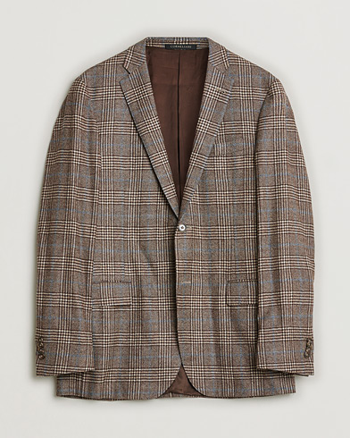 Pre-owned Corneliani Check Wool Blazer Brown 52 – Brun