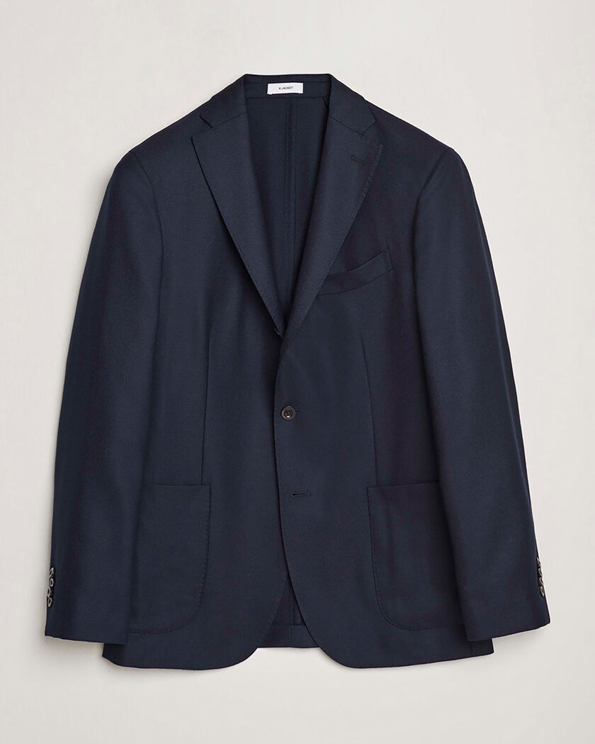Boglioli K Jacket Wool Hopsack Blazer Navy 50 – Blå