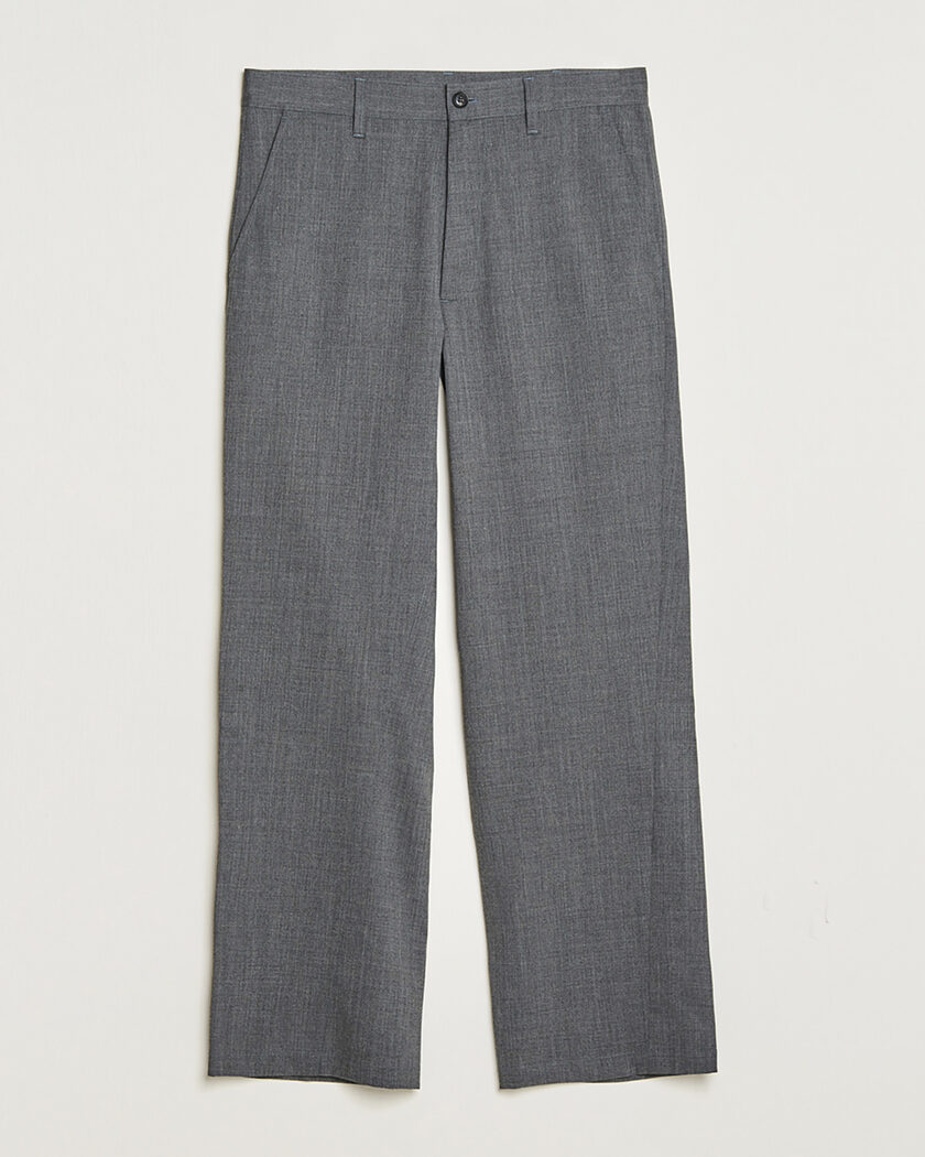 Sunflower Wide Twist Wool Trousers Grey Melange 48 – Grå