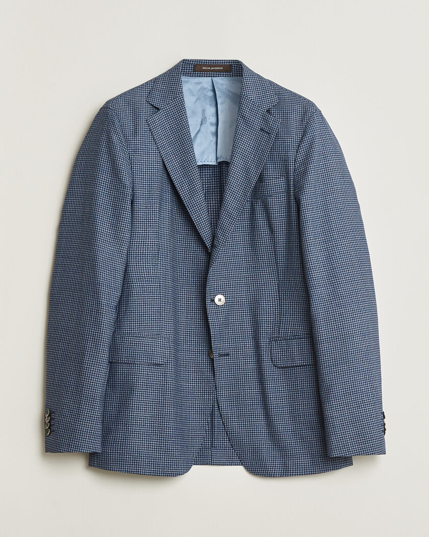 Pre-owned Oscar Jacobson Evens Checked Blazer Blue 50 – Blå