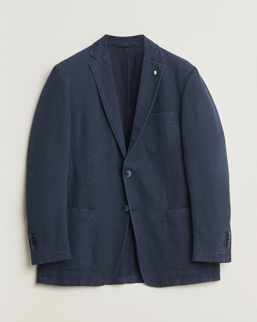Pre-owned L.B.M. 1911 Jack Regular Fit Cotton & Linen Blazer Navy 52 – Blå