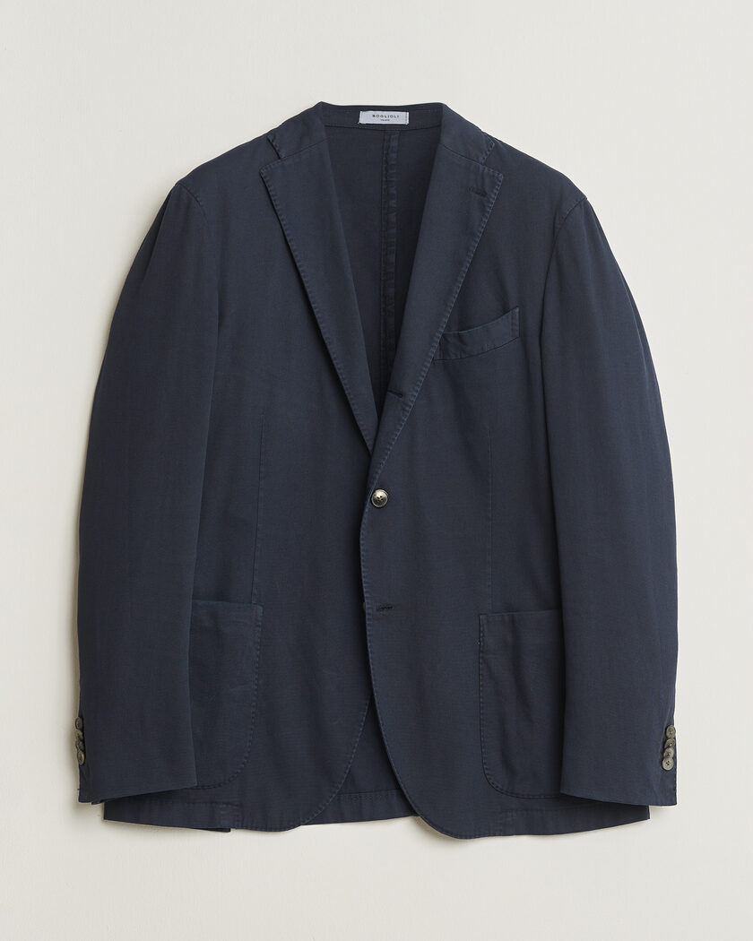 Pre-owned Boglioli K Jacket Cotton Stretch Blazer Navy 52 – Blå