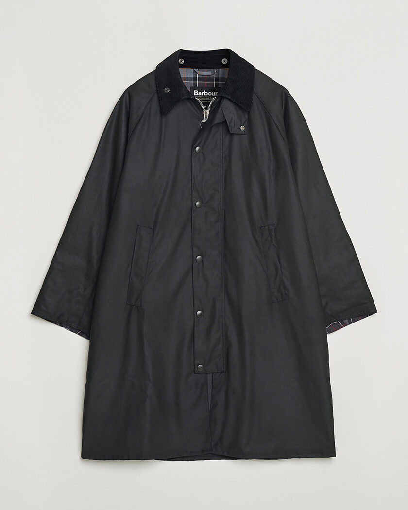 Barbour Heritage Modfied Exmoore Wax Coat Black UK38 - EU48 – Sort