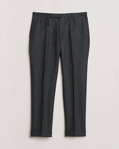 Pre-owned Incotex Slim Fit Flannel Trousers Dark Grey Check 50 – Grå