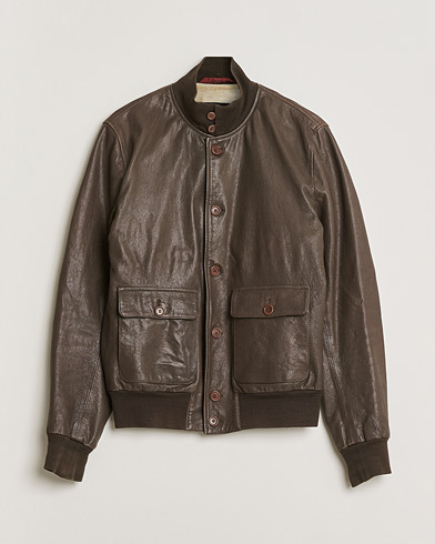 Pre-owned Stewart Calf Bomber Jacket Dark Brown L – Brun