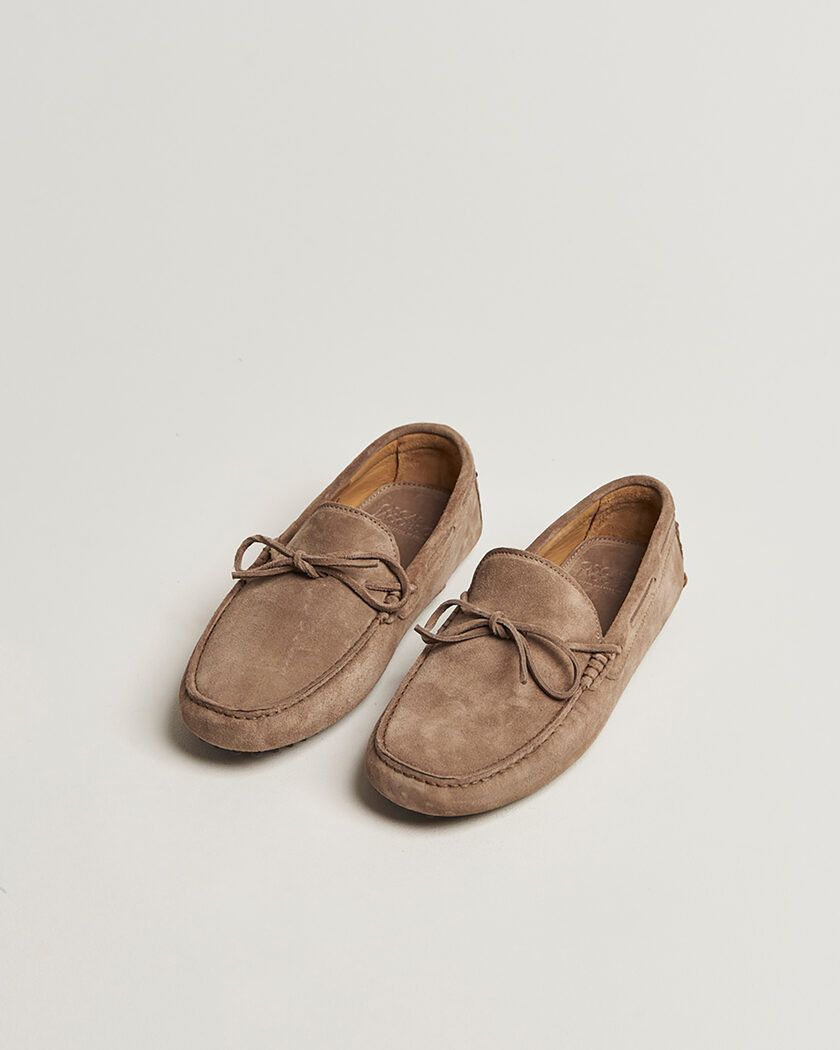 Oscar Jacobson Driving Shoe Suede Taupe 44 – Beige