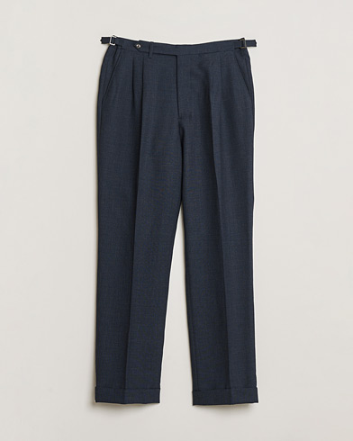 Pre-owned Berg&Berg High Waisted Double Pleated Wool Trousers Blue 52 – Blå