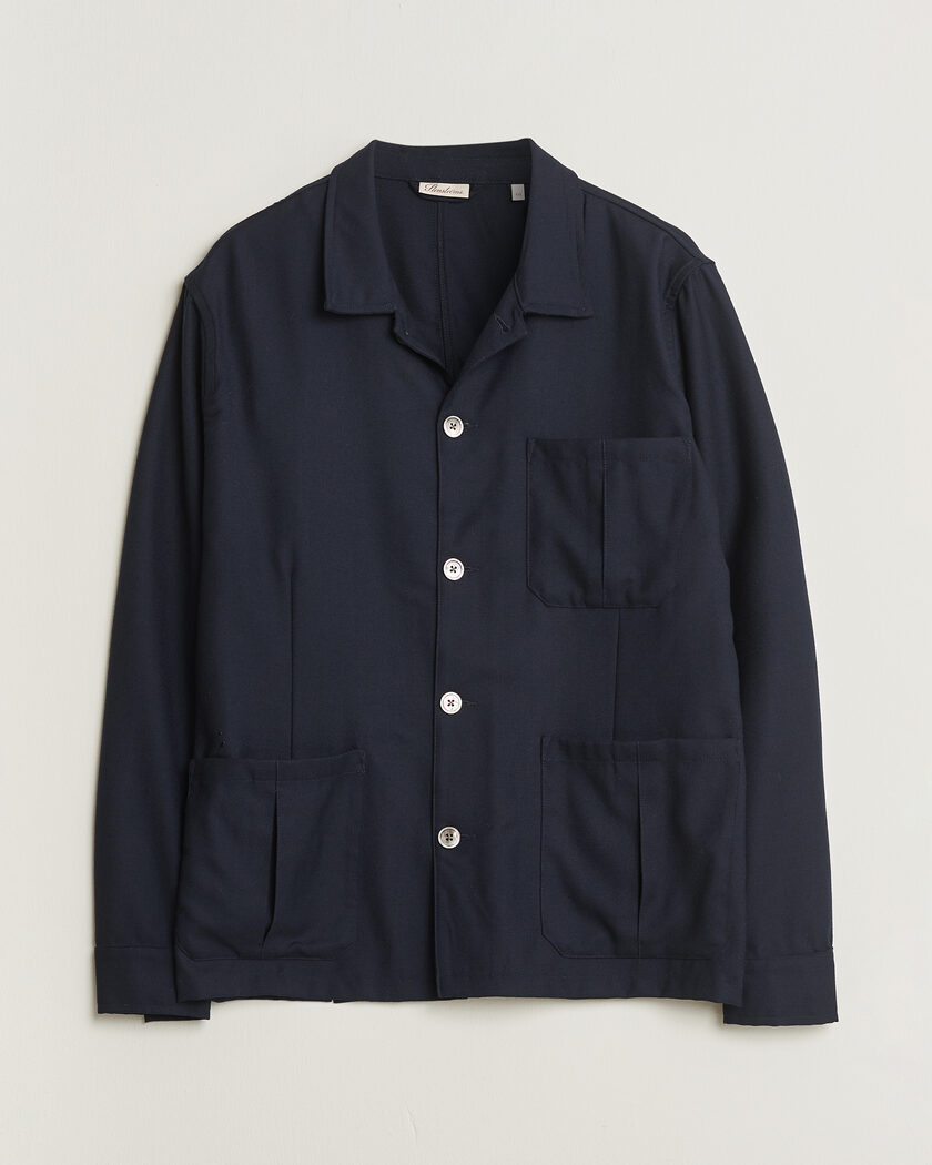Pre-owned Stenströms Wool Overshirt Navy XXL – Blå