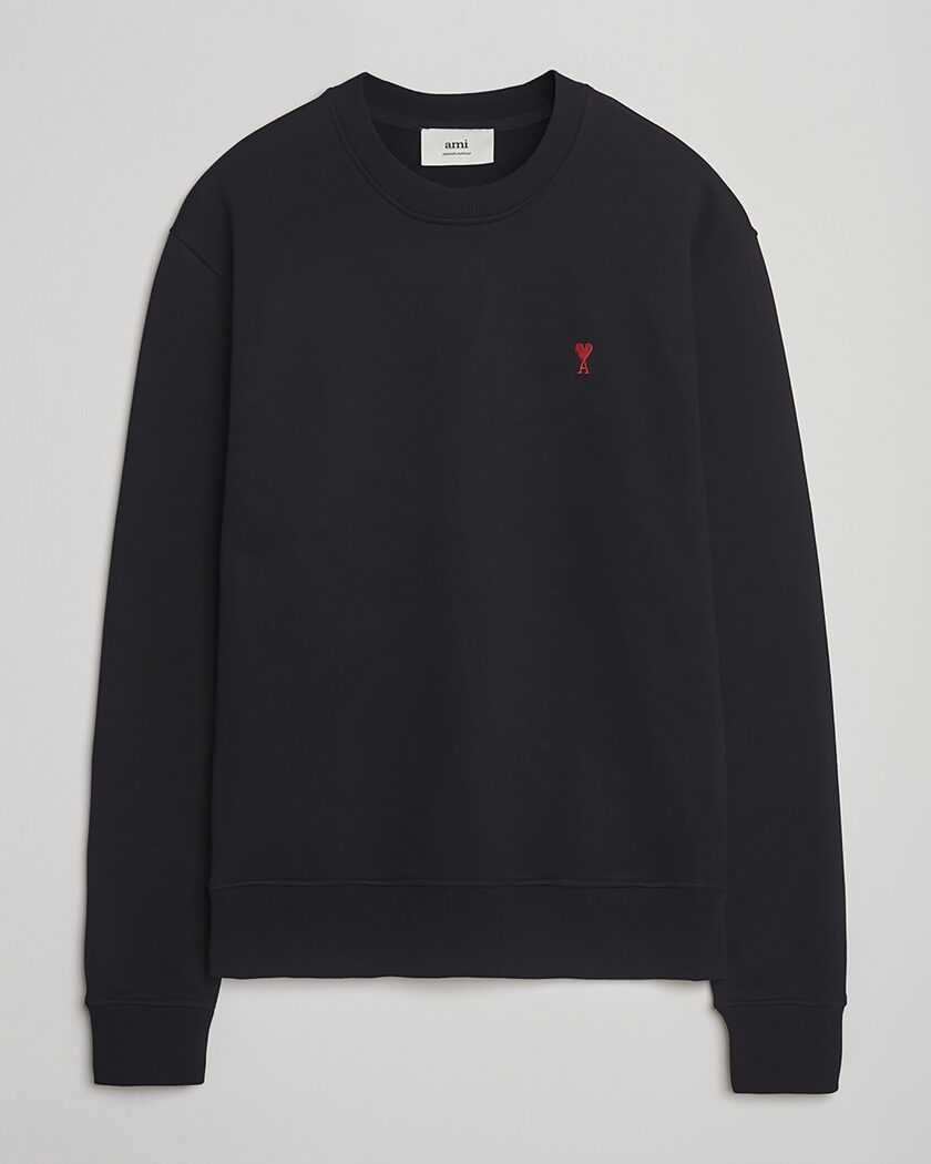 Pre-owned AMI Heart Logo Sweatshirt Black M – Sort