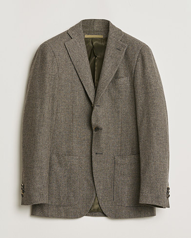 Pre-owned Caruso Wool Houndstooth Blazer Brown 46 – Brun