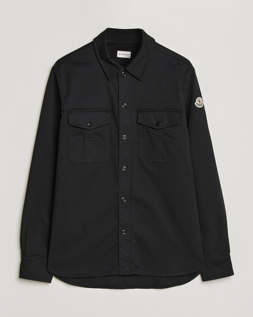 Pre-owned Moncler Double Pocket Overshirt Black L – Sort