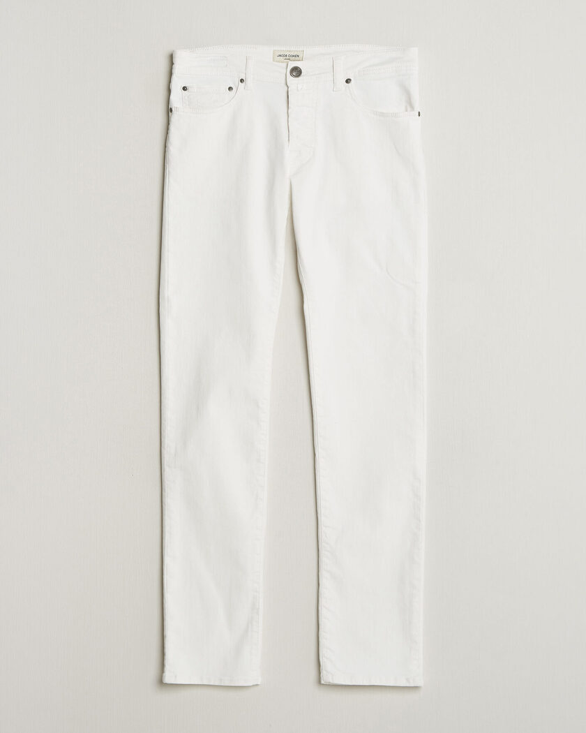 Pre-owned Jacob Cohën Bard Slim Fit Bull Stretch Jeans White W30 – Hvid
