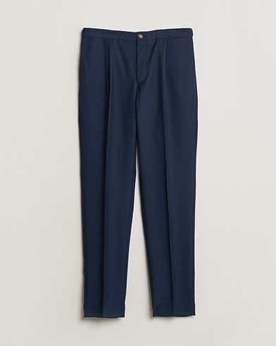 Pre-owned Incotex Tapered Fit Super 100s Wool Pants Navy 50 – Blå