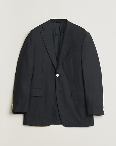 Pre-owned Canali Hopsack Wool Blazer Navy 50 – Blå