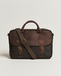  Wax Leather Briefcase Olive