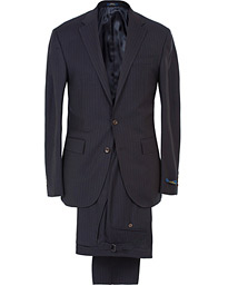  Clothing Suit Pinstripe Navy Cream