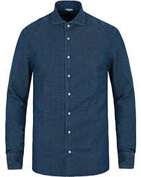  Slimline Dark Denim Shirt Garment Wash