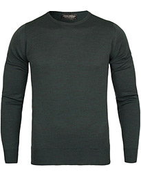  Cleves Fine Merino C-Neck Pullover Racing Green