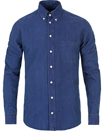  Slim Fit Green Ribbon Denim BD Shirt Blue