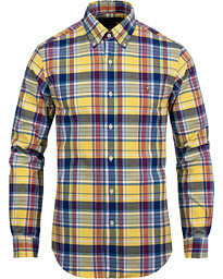  Slim Fit Oxford Check Stretch Shirt Yellow/Blue