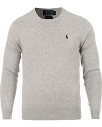  Slim Fit Cotton C-Neck Pullover Grey Heather