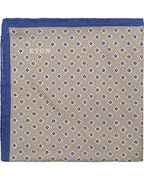  Printed Medallion Pocket Square Brown