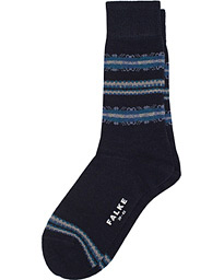  Lhasa Cashmere Stripe Socks Navy