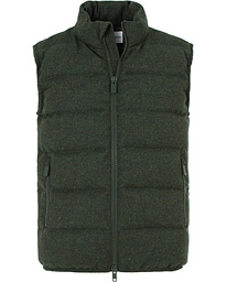  Down Tweed Vest Moss Green