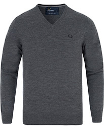  Classic Merino Tip V-Neck Graphite Marl