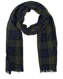  Lightweight Merino Scarf with Crinkle Black Watch