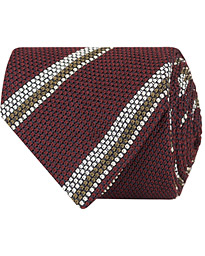  Stripe Silk 8 cm Tie Burgundy