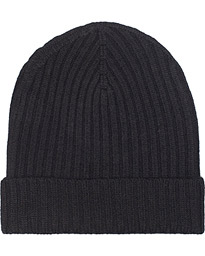  Rib Knitted Merino Cap Black