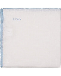  Linen Hand Rolled Edge Pocket Square  Blue