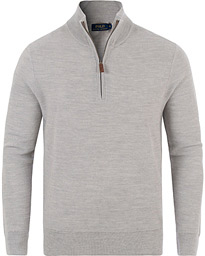  Cotton/Silk/Cashmere Half Zip Honeycomb Grey Heather