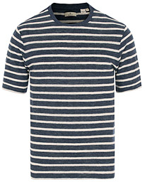  Délavé Linen Stripe Tee Persian Blue