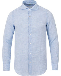  Tokyo Slim Fit Linen Shirt Light Blue