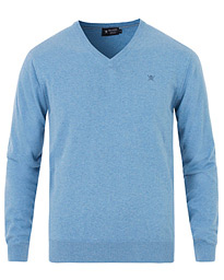  Pima Cotton V-Neck Light Blue