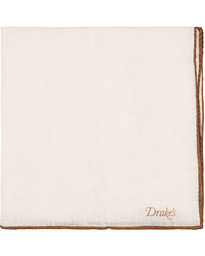  Linen Shoestring Pocket Square White