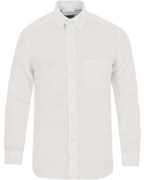  Slim Fit Linen Button Down Shirt White