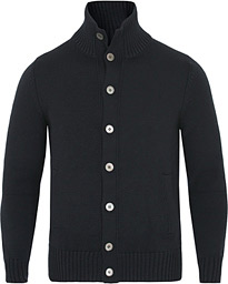  Virgin Merino Wool Cardigan Navy