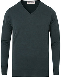  Bobby Merino V-neck Pullover Racing Green