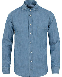  Slim Fit Denim Cut Away Shirt Indigo Blue