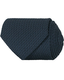  Woven Grenadine Silk 8 cm Tie Navy