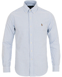  Slim Fit Oxford Stripe Button Down Shirt Blue/White