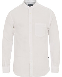  Devon Linenn Grandad Collar Shirt White