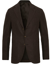  Linen/Cotton Herringbone Blazer Brown