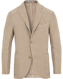 K Jacket Stretch Cotton/Linen Herringbone Blazer Beige