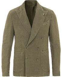  Tom Slim Double Breasted Blazer Washed Green