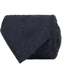  Woven Shantung Herringbone 8 cm Tie Navy